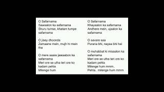 Safarnama song Karaoke  Tamasha  Lucky Ali [upl. by Waldner760]