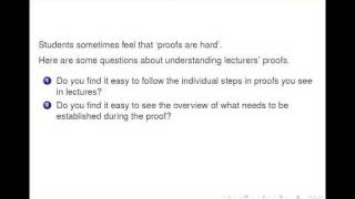 How do we do proofs Part I  Dr Joel Feinstein [upl. by Kenlee864]