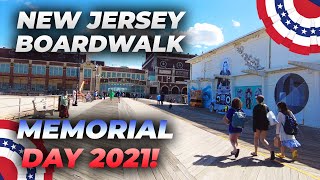 Walking Asbury Park Boardwalk  Memorial Day 2021 on the New Jersey Shore [upl. by Haibot]