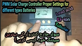 pwm solar charge controller settings  How to setup for any type battery [upl. by Akemal]