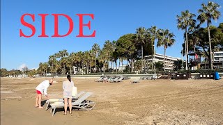 SIDE Turkey currently 🇹🇷 Promenade beach amp shopping  Winter walking [upl. by Einnus]