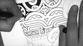 Marquesan tattoo design drawing a calfforearm tattoo by tattoo designer Storm3d [upl. by Digdirb]