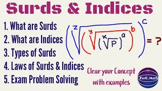 SURDS AND INDICES  What Are surds  what are indices  surds rules  indices Rule  Zero math [upl. by Cykana]