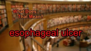 What does esophageal ulcer mean [upl. by Ferdinana498]