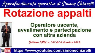 Rotazione appalti Operatore uscente avvalimento e partecipazione con altra azienda 23122023 [upl. by Akirehc]