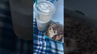 Carmel pecan cinnamon roll amp my favorite coffee fix🥰 Nice day for a picnic like amp Subscribe😘 [upl. by Aserat353]