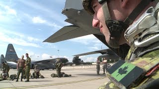 US amp Canadian Army Paratroopers C130H Air Drop Operation [upl. by Middlesworth577]