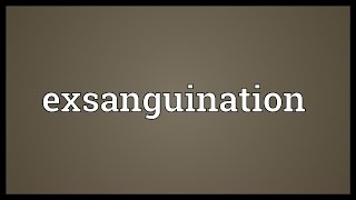 Exsanguination Meaning [upl. by Ahsieka]