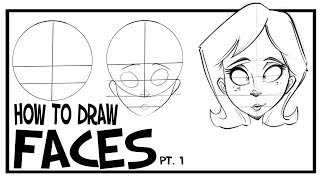 How To Draw Faces Front View CARTOONING 101 1 [upl. by Hulda]