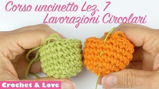 Lavorazioni Circolari ad Uncinetto a Spirale e a Giri Chiusi  un filetto come segnapunti [upl. by Lletnwahs96]