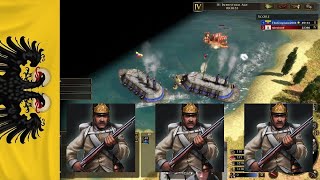 What is this game AOE3DE Line Infantry play Organ Gun play and a Revolt to finish it [upl. by Finnie]