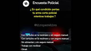 Encuesta Policial ¿En qué condición portas tu arma corta policial mientras trabajas [upl. by Leamaj]