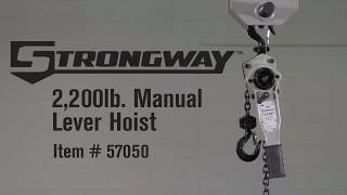 Strongway HeavyDuty Lever Hoist 2200Lb Lift Capacity 15ft Lift [upl. by Oona]