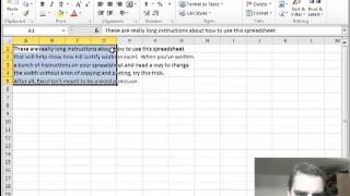 Excel Video 260 Use Fill Justify to Manage Text [upl. by Annaek]