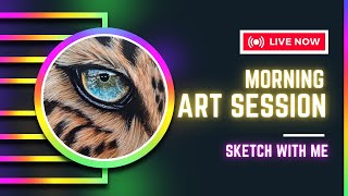 🔴LIVE  Drawing An Axolotl With Prismacolor Colored Pencils  Talens Art Creation Sketchbook [upl. by Luing683]