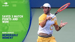 Nuno Borges Saves 3 Match Points then Wins  2024 US Open [upl. by Kaazi]