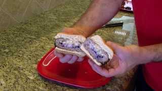 Burger Pocket Press Stuffed Blueberry Burger [upl. by Nwahsyar]