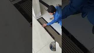 Amazing Floor Tile Door Design Installation shorts​ shortvideo​ short​ [upl. by Scot]