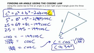 Using the Cosine Law to Determine an Angle • 24b PreCalculus 11 [upl. by Rollecnahc]