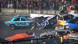 Ringwood All Granada Crash Highlights 2016  Banger Racing [upl. by Rosita]