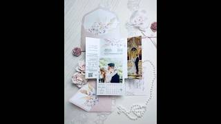 Pink pastel with couple photo wedding invitation [upl. by Atsylac125]