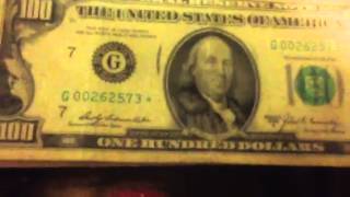 100 dollar bill 1969 1950 star notes [upl. by Dahaf]