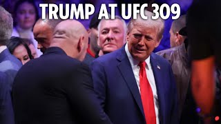 Donald Trump arrives at UFC 309 with Dana White Elon Musk and Robert F Kennedy Jr [upl. by Lilybelle]