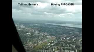 Tallinn Estonia Boeing 757 landing runway 08 cockpit view TLL  EETN [upl. by Warfeld454]