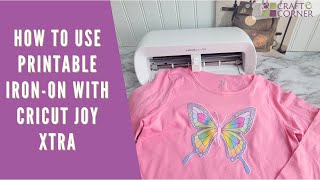 How to Use Cricut Printable IronOn  Girls Shirt Tutorial with Cricut Joy Xtra [upl. by Salvucci]