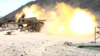 Pak40 German 75mm AT Gun Firing [upl. by Nibram]