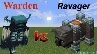 WARDEN vs RAVAGER mob battle in Minecraft [upl. by Fortunna]