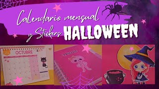 Calendario mensual 20242025  pegatinas de Halloween mega cute 🙌👻🎃🦇🎀 [upl. by Fevre815]