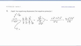 Potencije  matematika 1  rješenje  8 zadatak  prvi ispit zanja ili prvi test [upl. by Ainej]