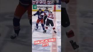 Line Brawl 🥊 Rangers vs Devils Part 2  Rempe vs MacDermid [upl. by Ynohtn286]