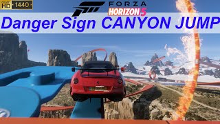 Forza Horizon 5 Hot Wheels  CANYON JUMP Danger Sign  FERRARI 599 GTO S1 900 with Tune Code [upl. by Christian]