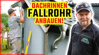 FALLROHR an DACHRINNE amp WAND montieren  Home Build Solution [upl. by Nallij]