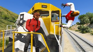 Surviving 1M Bounty On The Train In GTA 5 RP [upl. by Anar]