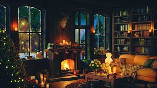 Cozy Winter Living Room Decor by the Fireplace with Christmas Tree [upl. by Eldon]