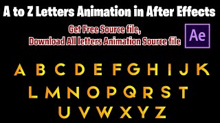 How to Animate A to Z Letters in After Effects  Adobe Animate  After Effects Tutorials [upl. by Allenrad]