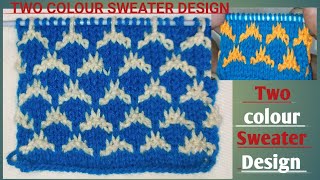 Two colours woolen sweater Design  Simple Sweater Design  girls sweater design [upl. by Sibella613]