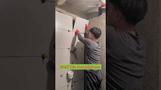 Ep049 Wall tile installation walltiles interor constraction short [upl. by Aratak15]