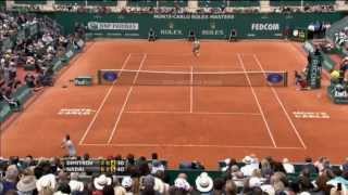 Dimitrov Rips MonteCarlo Hot Shot Forehand vs Nadal [upl. by Lertsek975]