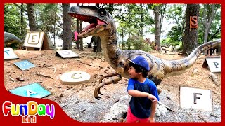 ABC MAT  ABC Finding in Dinosaur Land  Best Learning Videos for Toddlers amp Kids  FunDayKid [upl. by Wengert]