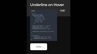 Underline on Hover Effect Using CSS 💡 css webdesign coding [upl. by Manvell]