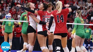 4th set comeback full 5th set from LouisvilleOregon NCAA volleyball regional finals [upl. by Enieledam]