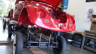 Classic VW BuGs How to Mount Beetle Body to Chassis 65 Build A BuG Project [upl. by Ahsenauq]