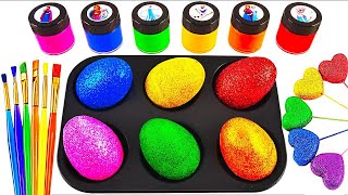 Satisfying Video l How to Make Rainbow Lollipop Slime with Stress Balls Cutting ASMR [upl. by Cirilla]