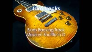 Blues Guitar Backing Track  Medium Shuffle in G [upl. by Kushner]