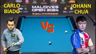 Highlights Carlo Biado vs Johann Chua Maldives Open 2024 10 Ball Championship [upl. by Colin]