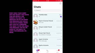 HOW TO PIN OR UNPIN A MESSAGE IN VIBER APP IOS [upl. by Cassi]